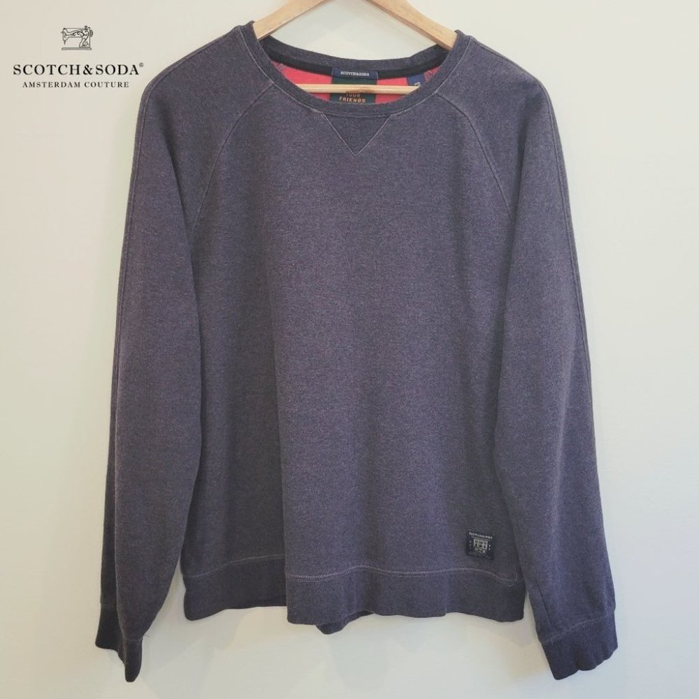 Scotch & Soda – Crew neck sweater - Heather gray & red - Size large